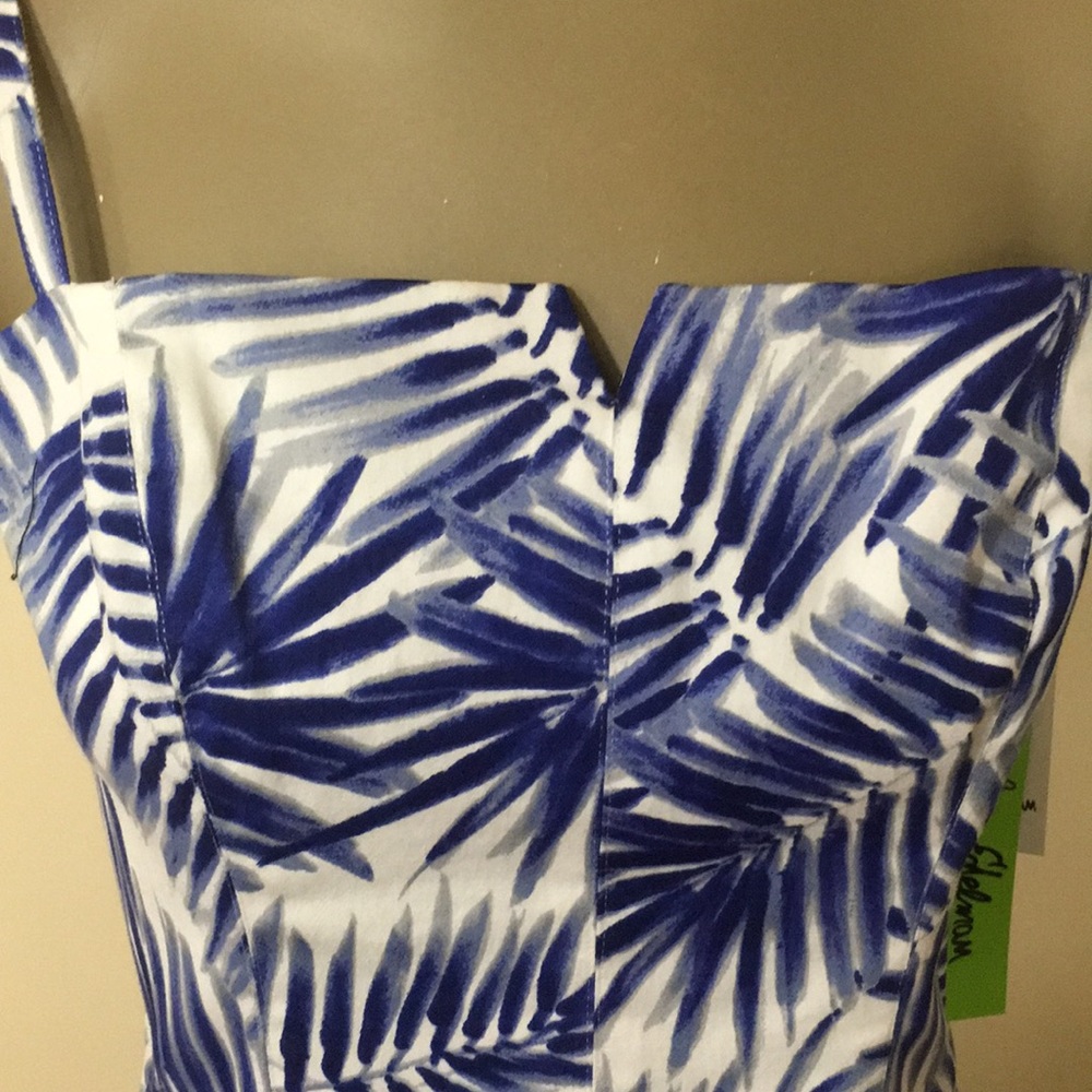 Sam Edelman Blue and White Tropical Print Dress - Picture 4 of 8